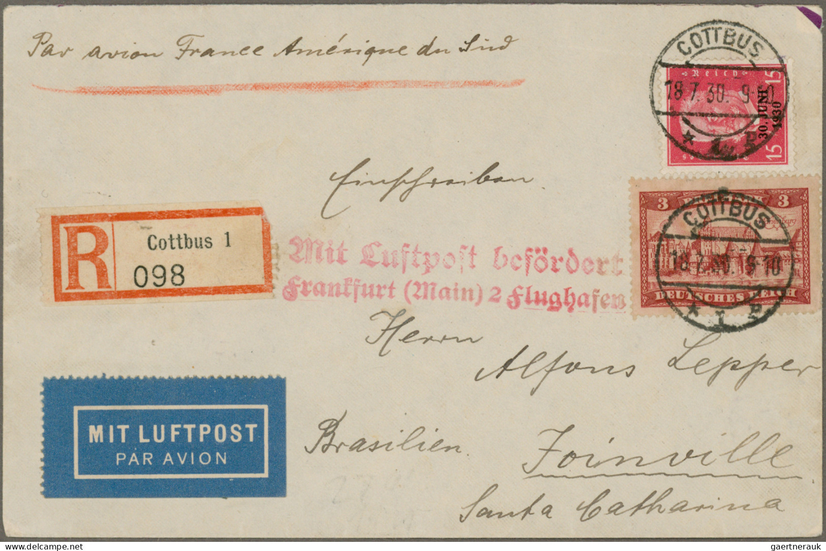 Air Mail - Germany: 1910/1960 (ca.), Saubere Sammlung Von 64 Briefen Und Karten - Luft- Und Zeppelinpost