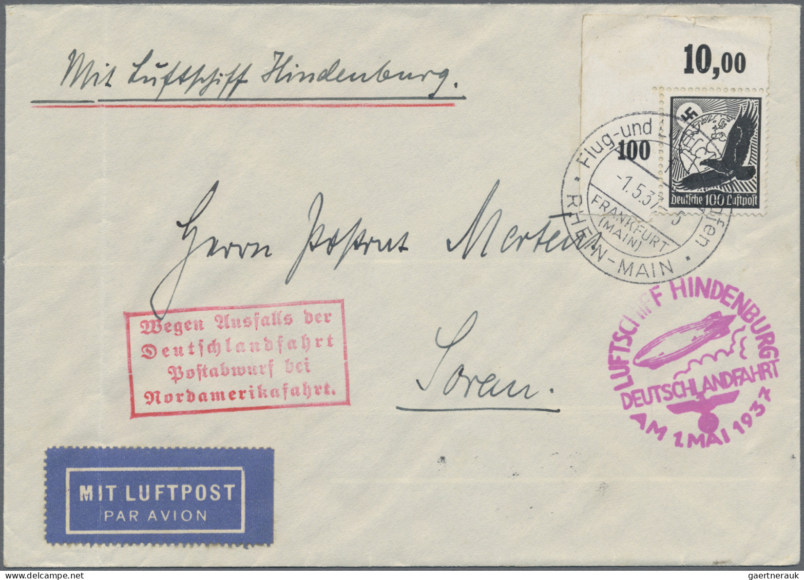 Air Mail - Germany: 1912/1939, Interessanter Posten Von Insgesamt 19 Vielseitige - Posta Aerea & Zeppelin