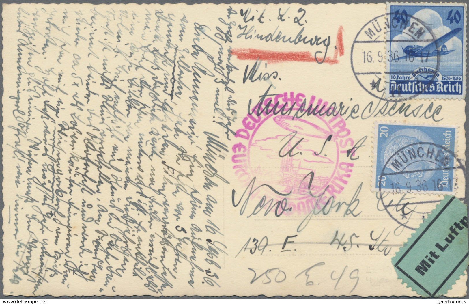 Air Mail - Germany: 1912/1939, Partie von 35 Briefen und Karten ab Rhein/Main 19