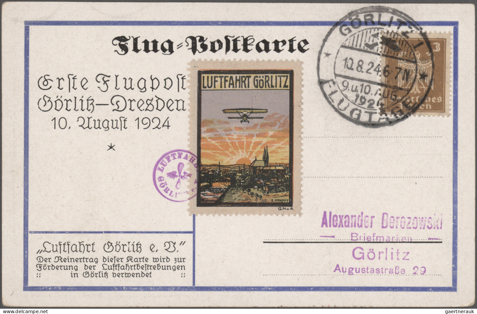 Air Mail - Germany: 1912/1944, Vielseitige Sammlung Von 48 Flugpost-Briefen/-Kar - Correo Aéreo & Zeppelin