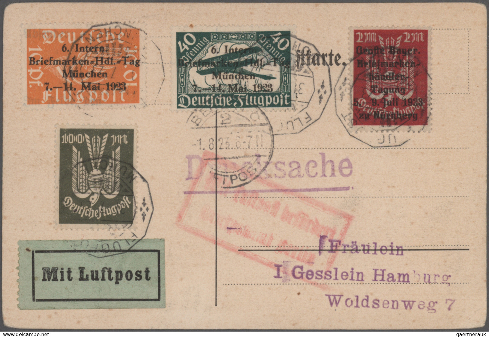 Air Mail - Germany: 1912/1944, Vielseitige Sammlung Von 48 Flugpost-Briefen/-Kar - Posta Aerea & Zeppelin