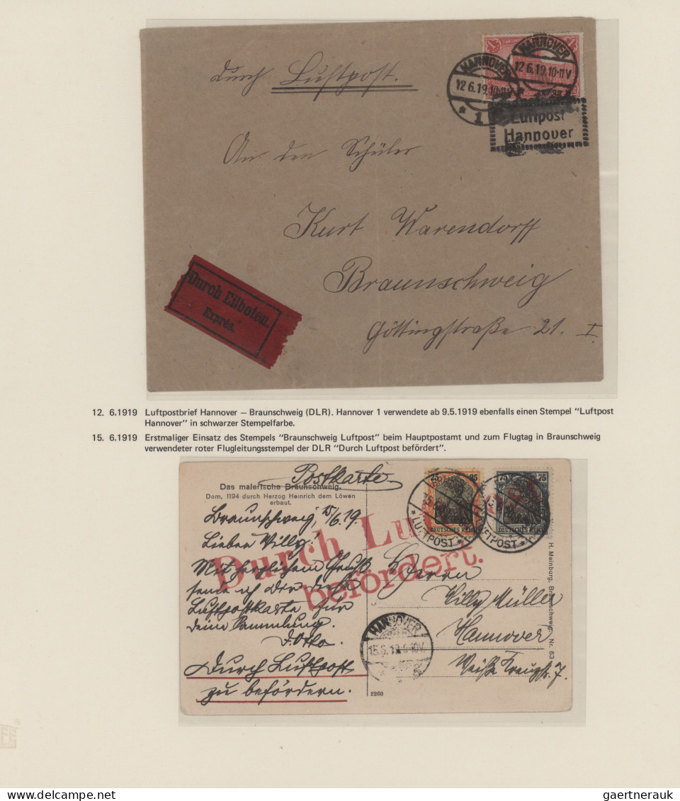 Air Mail - Germany: 1919/1928, Interessante Ausstellungs-Sammlung Auf 72 Sehr Sa - Airmail & Zeppelin