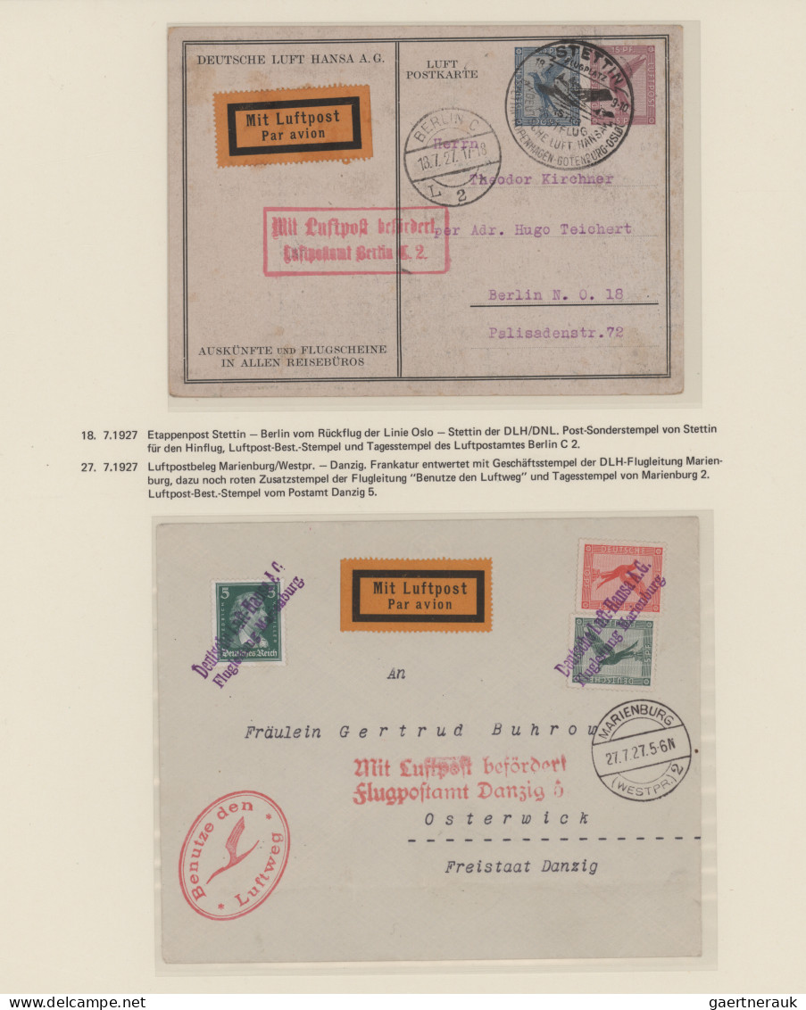 Air Mail - Germany: 1919/1928, Interessante Ausstellungs-Sammlung Auf 72 Sehr Sa - Correo Aéreo & Zeppelin