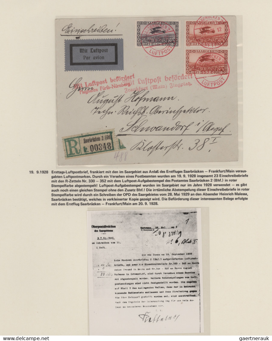 Air Mail - Germany: 1919/1928, interessante Ausstellungs-Sammlung auf 72 sehr sa