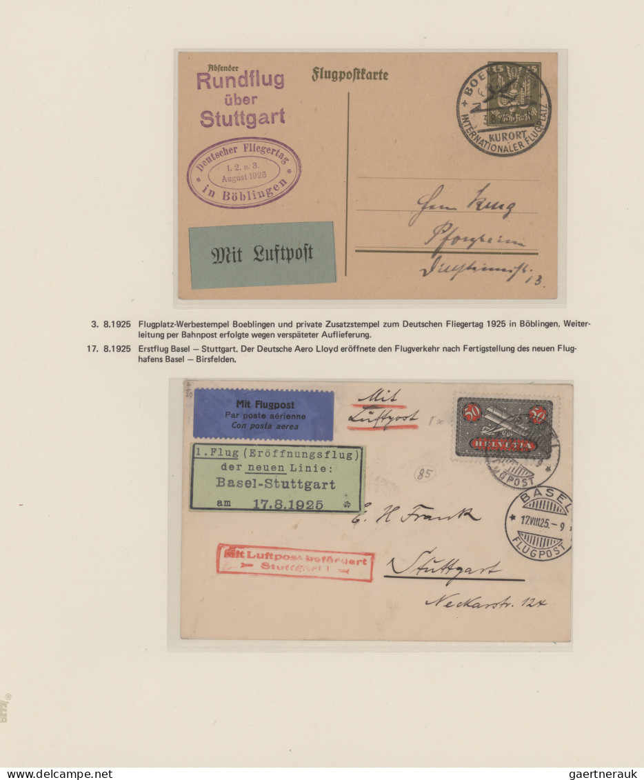 Air Mail - Germany: 1919/1928, interessante Ausstellungs-Sammlung auf 72 sehr sa