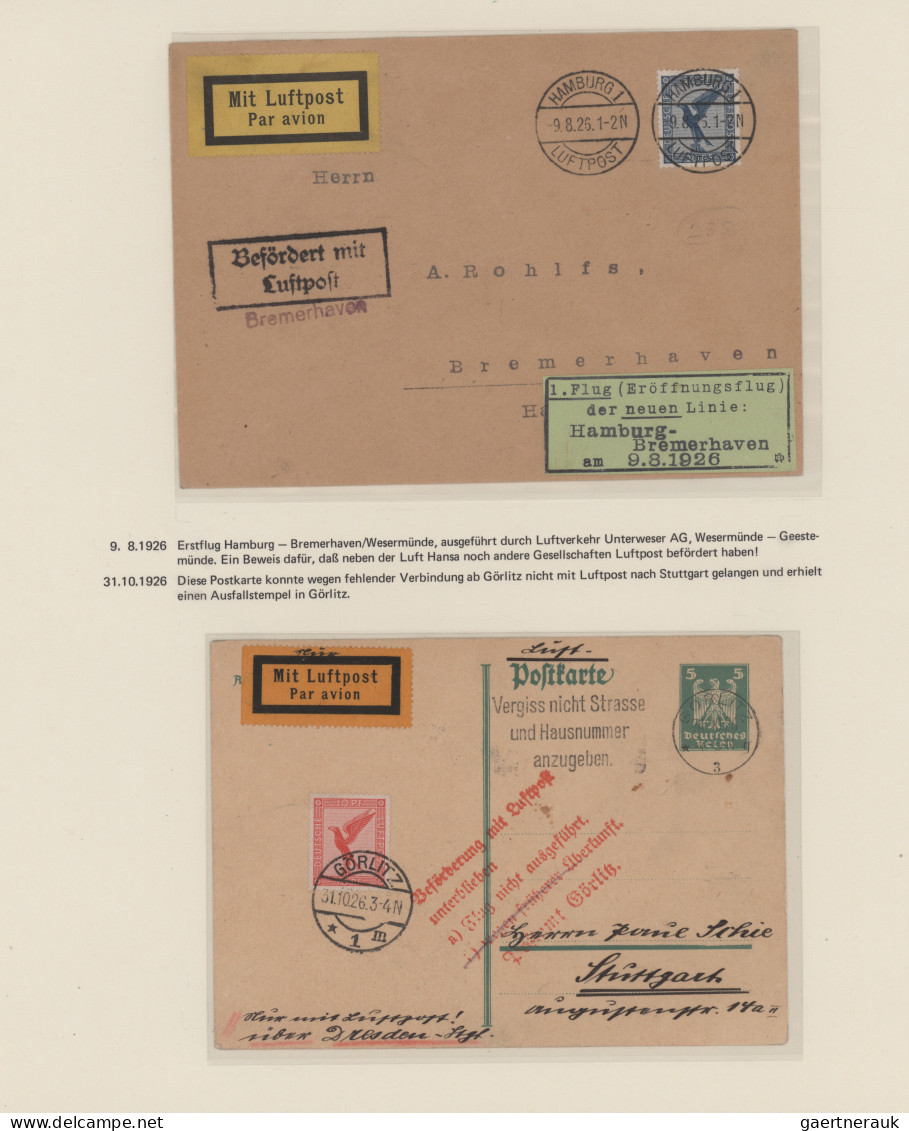 Air Mail - Germany: 1919/1928, interessante Ausstellungs-Sammlung auf 72 sehr sa