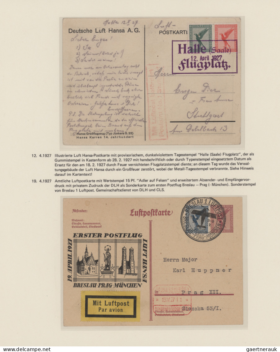 Air Mail - Germany: 1919/1928, interessante Ausstellungs-Sammlung auf 72 sehr sa