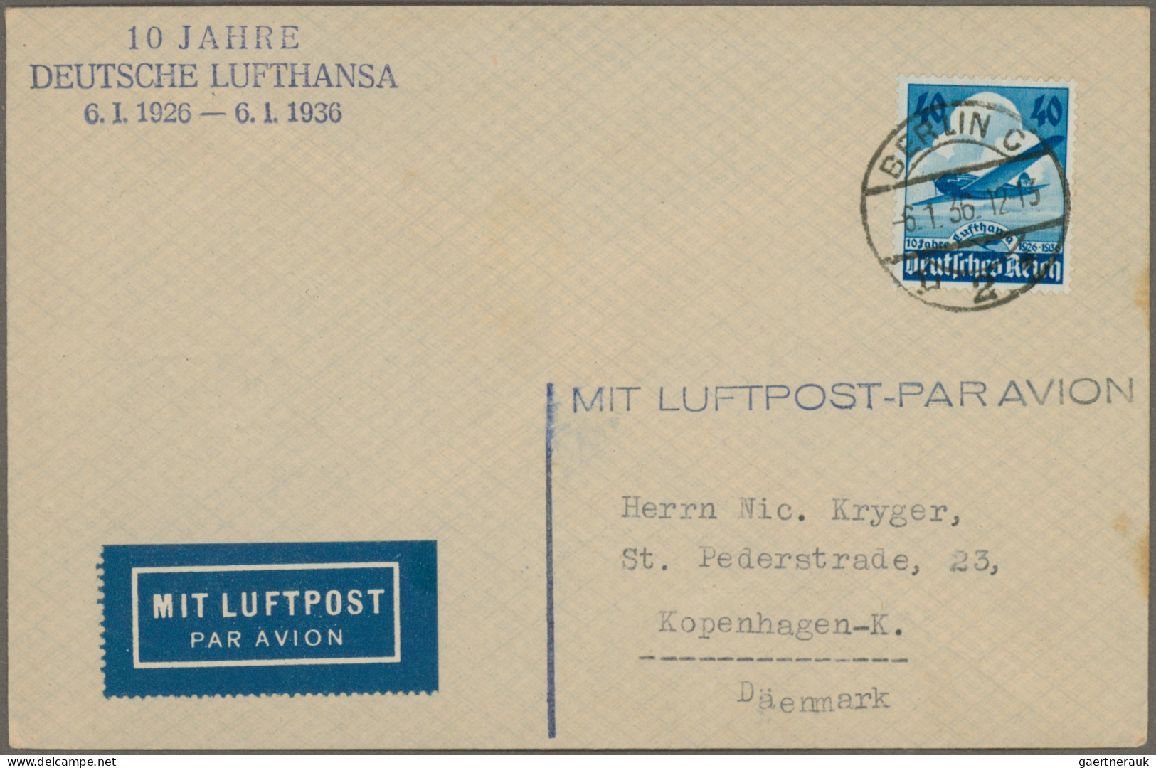 Air Mail - Germany: 1919/1937, Interessante Sammlung Mit Ca. 110 Meist Erstflugb - Luft- Und Zeppelinpost