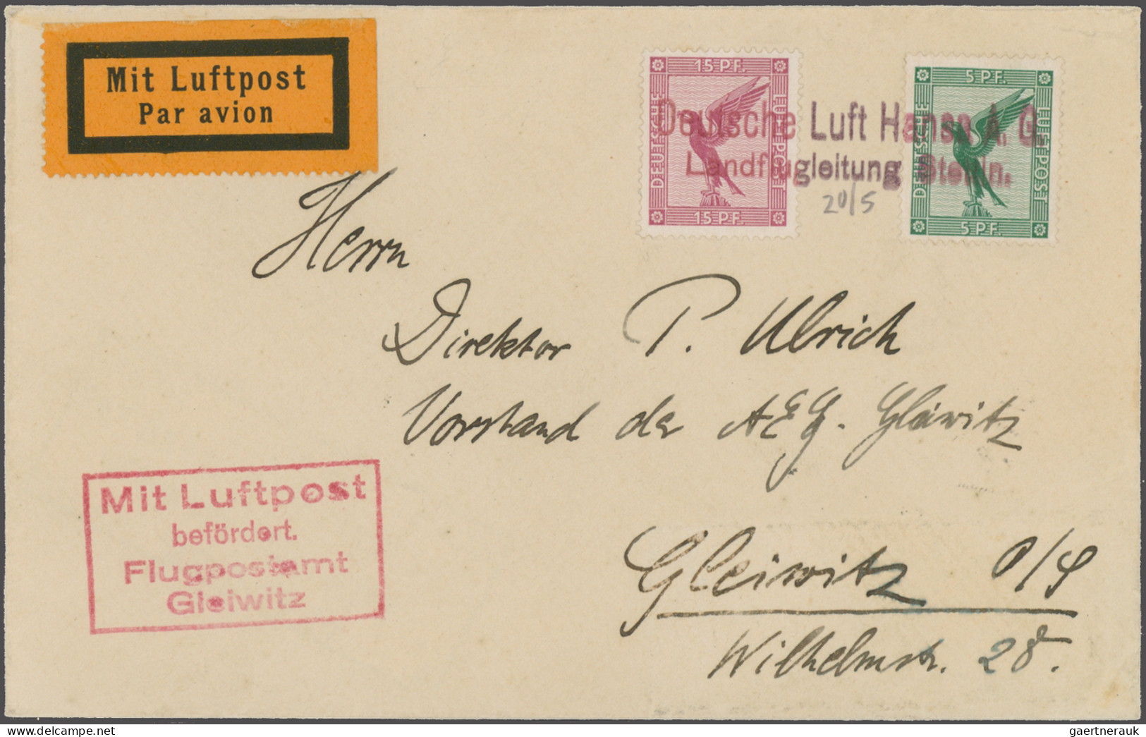 Air Mail - Germany: 1919/1937, Interessante Sammlung Mit Ca. 110 Meist Erstflugb - Posta Aerea & Zeppelin