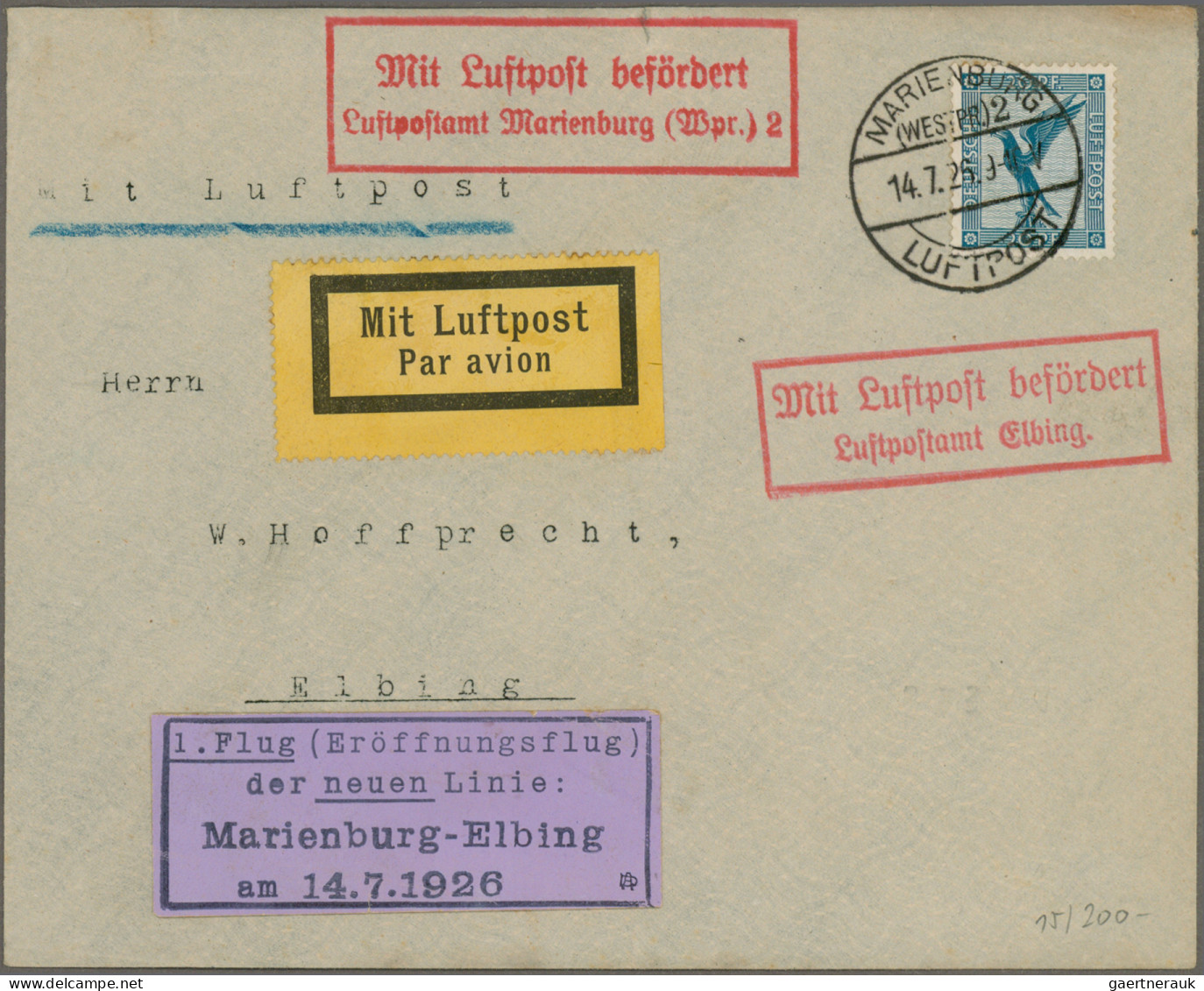 Air Mail - Germany: 1919/1937, Interessante Sammlung Mit Ca. 110 Meist Erstflugb - Luchtpost & Zeppelin