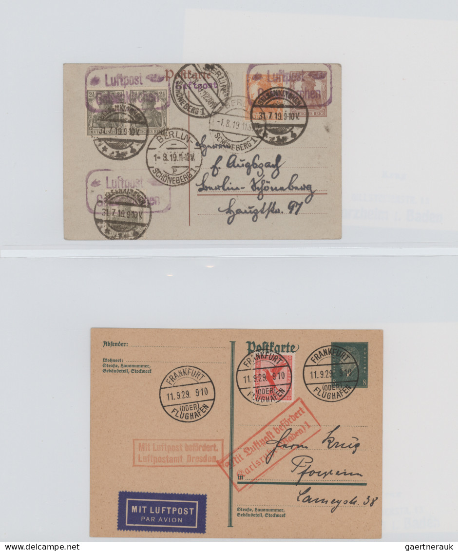 Air Mail - Germany: 1919/1937, Sammlung Mit Ca. 110 Meist Erstflugbelegen Mit ML - Poste Aérienne & Zeppelin