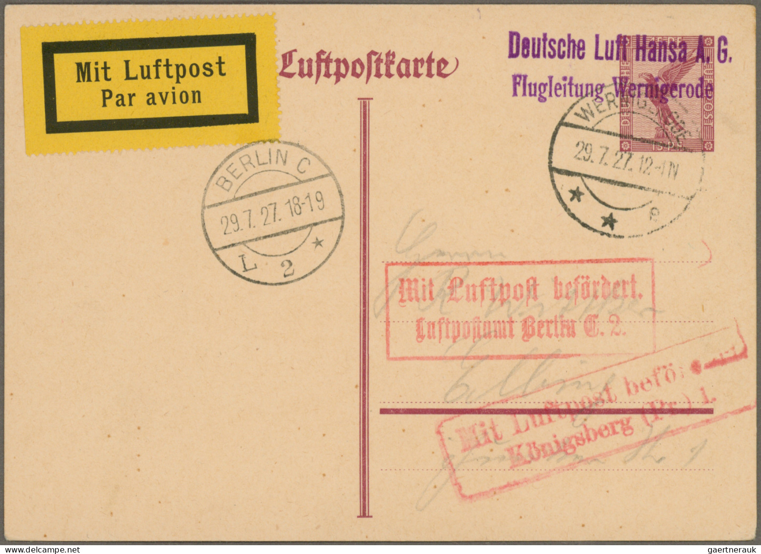 Air Mail - Germany: 1919/1938, interessante Sammlung mit über 300 meist Erstflug