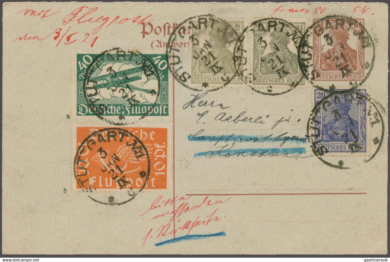 Air Mail - Germany: 1919/1938, interessante Sammlung mit über 300 meist Erstflug