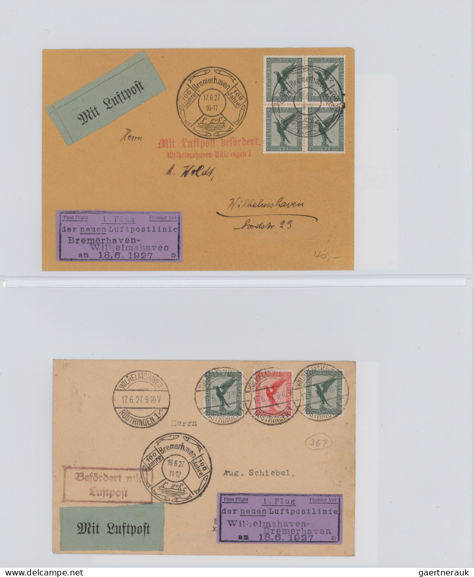 Air Mail - Germany: 1919/1938, sehr umfangreiche und interessante Sammlung mit c