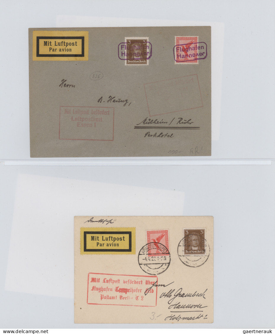 Air Mail - Germany: 1919/1938, sehr umfangreiche und interessante Sammlung mit c