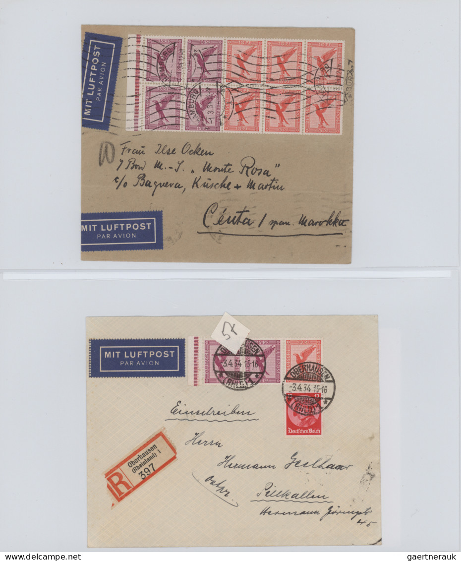 Air Mail - Germany: 1919/1938, sehr umfangreiche und interessante Sammlung mit c