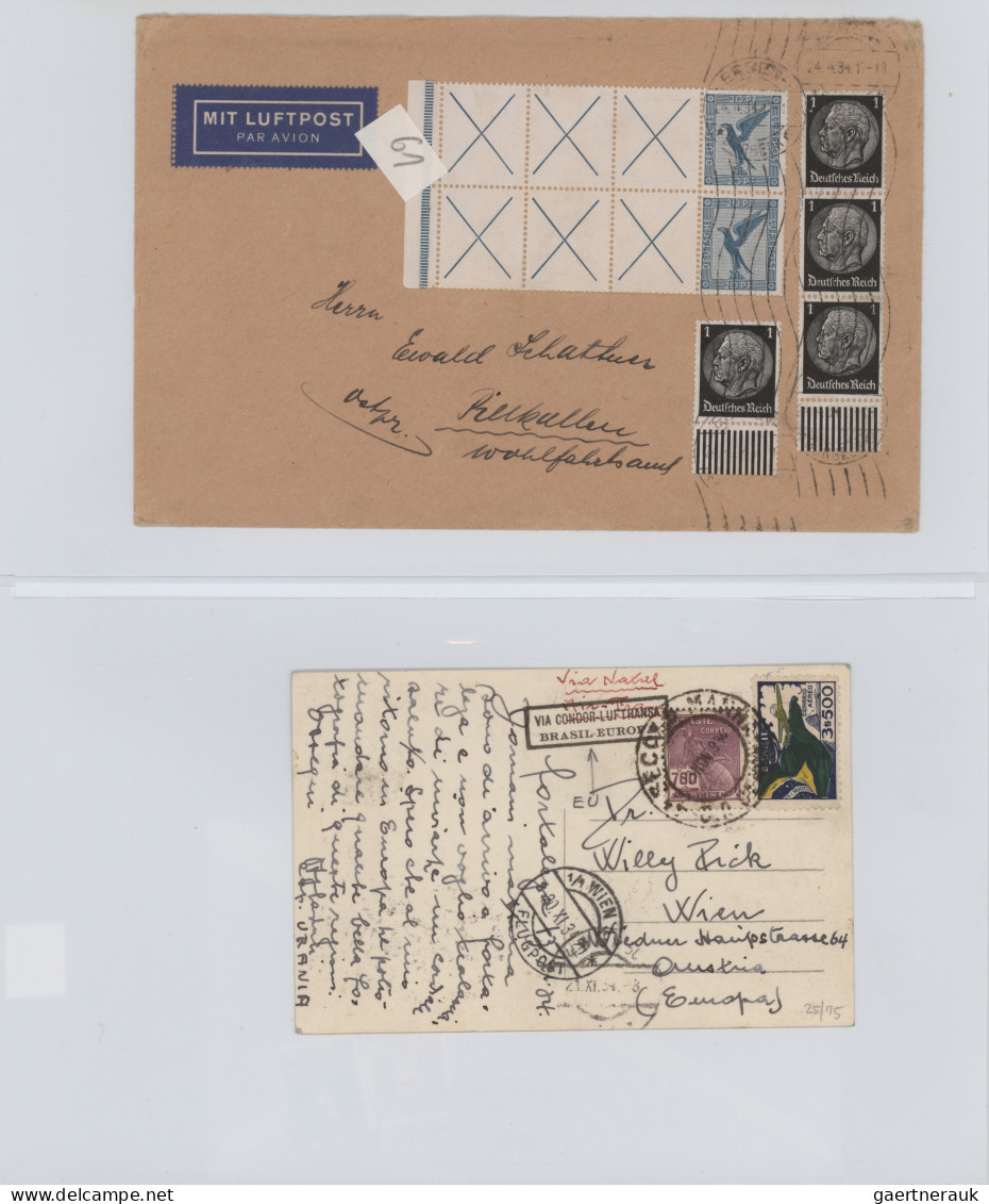 Air Mail - Germany: 1919/1938, sehr umfangreiche und interessante Sammlung mit c