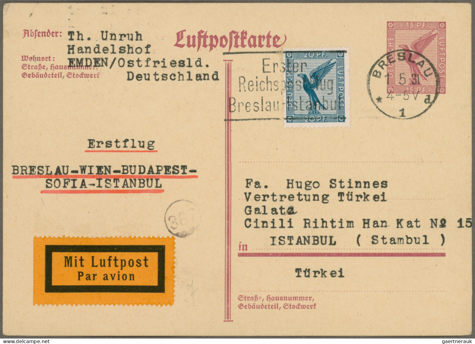 Air Mail - Germany: 1920/1935, Interessante Saubere Sammlung Mit über 130 Meist - Correo Aéreo & Zeppelin