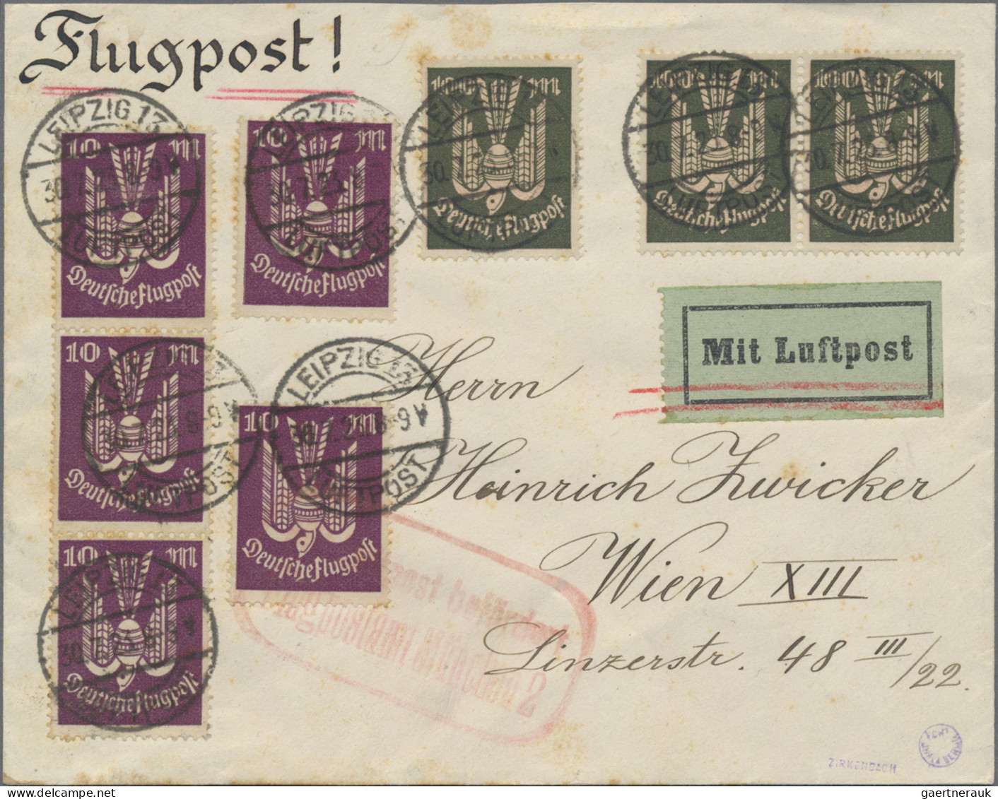 Air Mail - Germany: 1921/1934, Saubere Partie Von 16 Flugpost-Belegen Dt.Reich D - Luft- Und Zeppelinpost