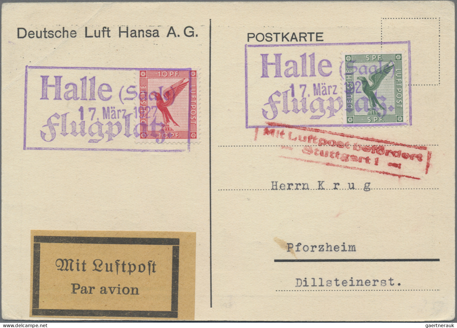 Air Mail - Germany: 1921/1934, saubere Partie von 16 Flugpost-Belegen Dt.Reich d