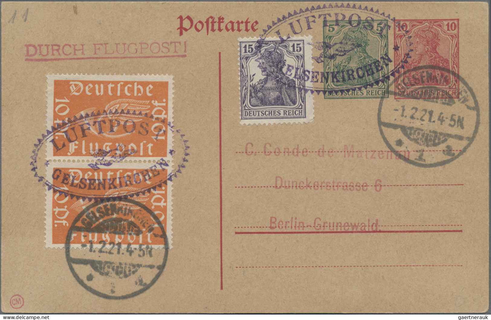 Air Mail - Germany: 1921/1934, saubere Partie von 16 Flugpost-Belegen Dt.Reich d