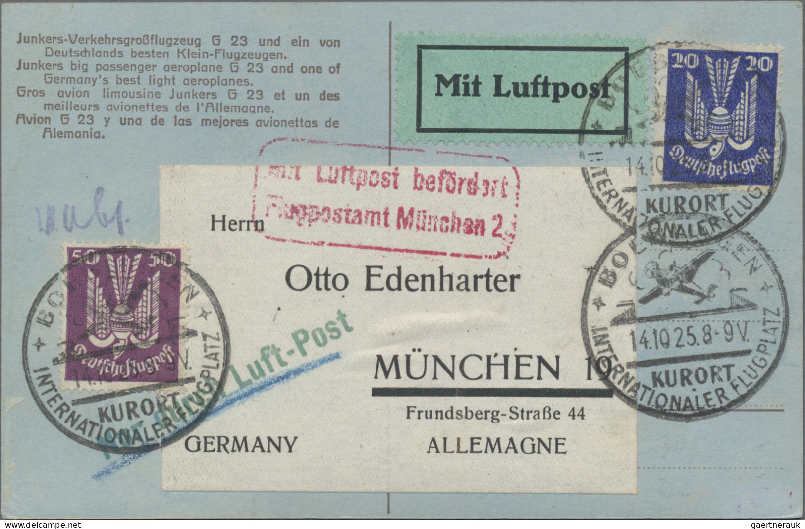 Air Mail - Germany: 1921/1934, saubere Partie von 16 Flugpost-Belegen Dt.Reich d