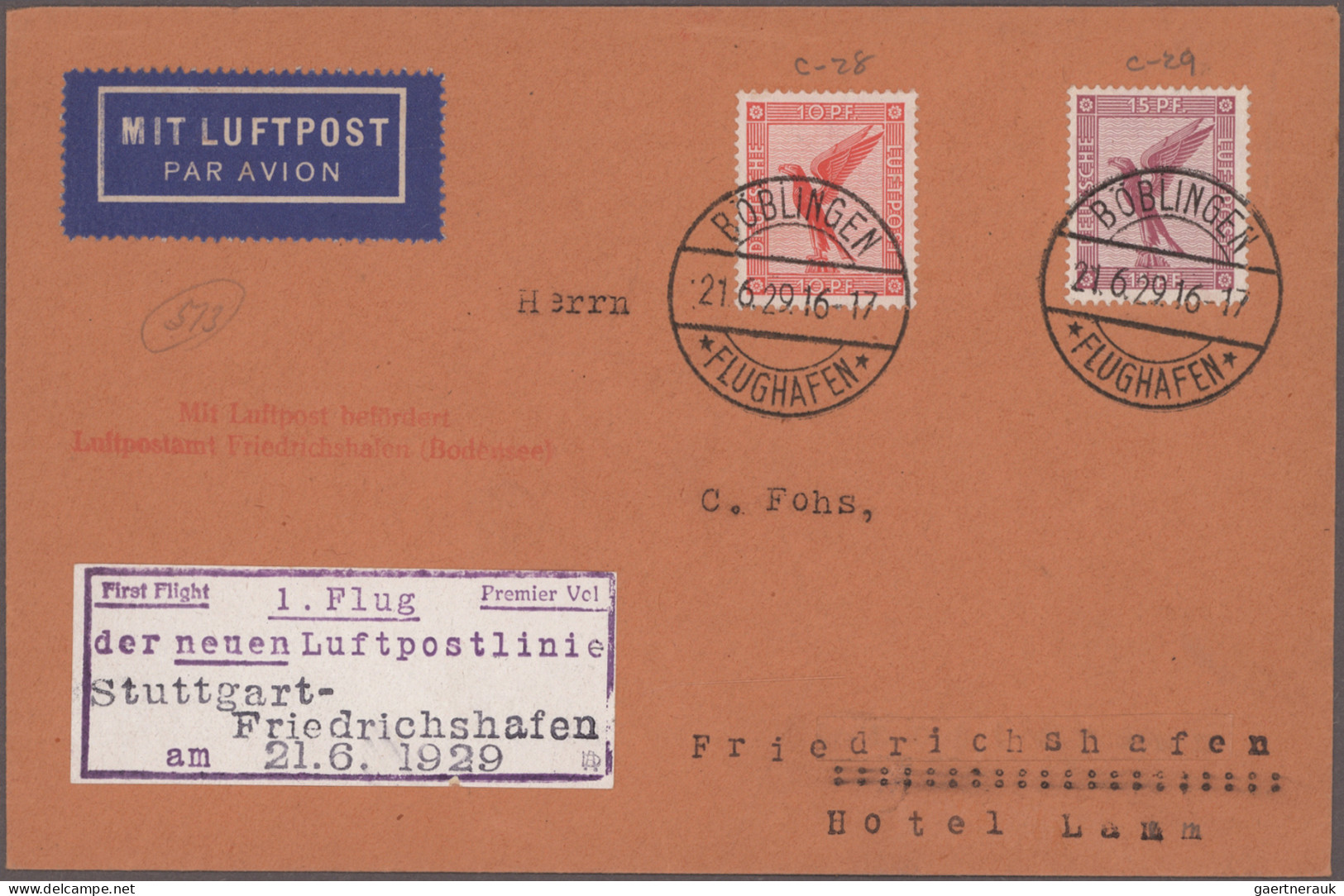 Air Mail - Germany: 1925/1970 Ca., Ein Karton Voller Flugpostbelege Mit Einigen - Correo Aéreo & Zeppelin