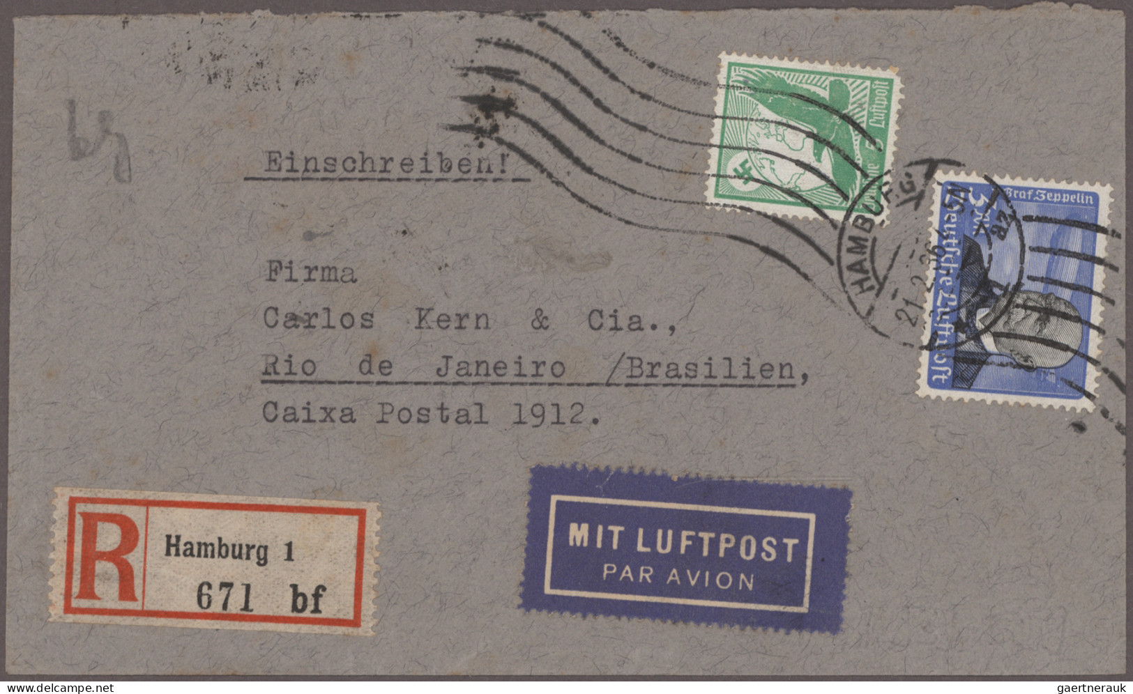 Air Mail - Germany: 1928/1942, Gruppe Von 12 Briefen Und Postkarten Befördert Mi - Luchtpost & Zeppelin