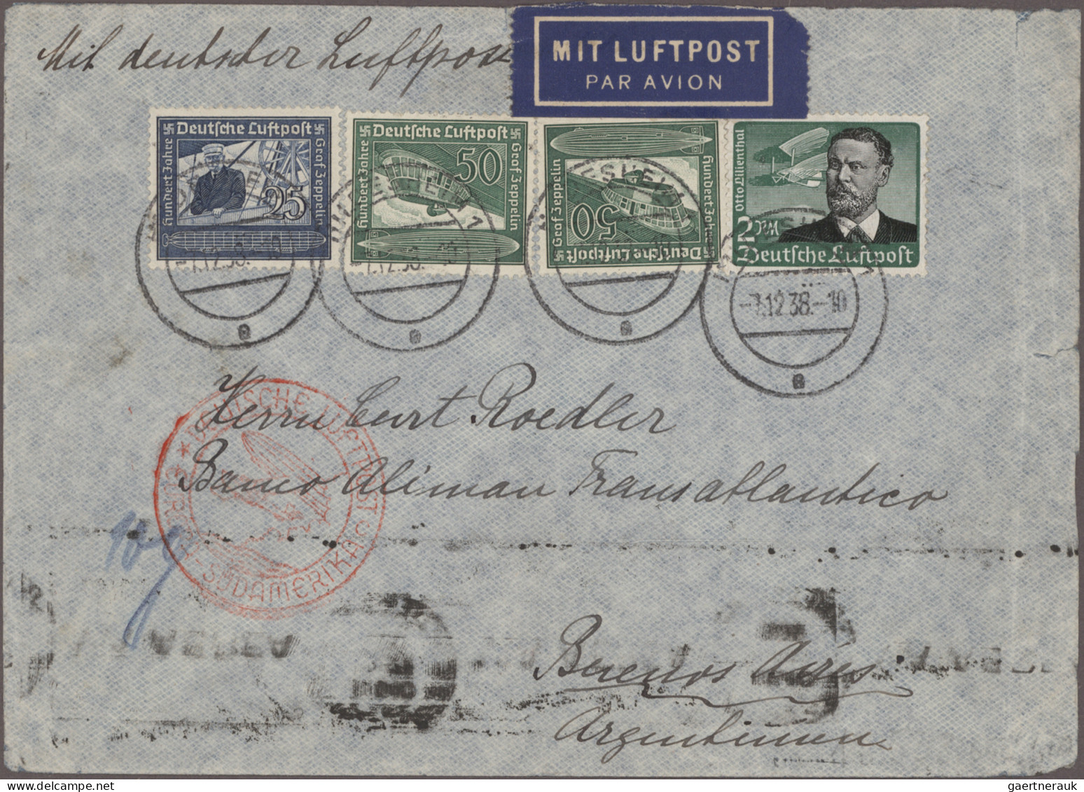 Air Mail - Germany: 1928/1942, Gruppe Von 12 Briefen Und Postkarten Befördert Mi - Correo Aéreo & Zeppelin