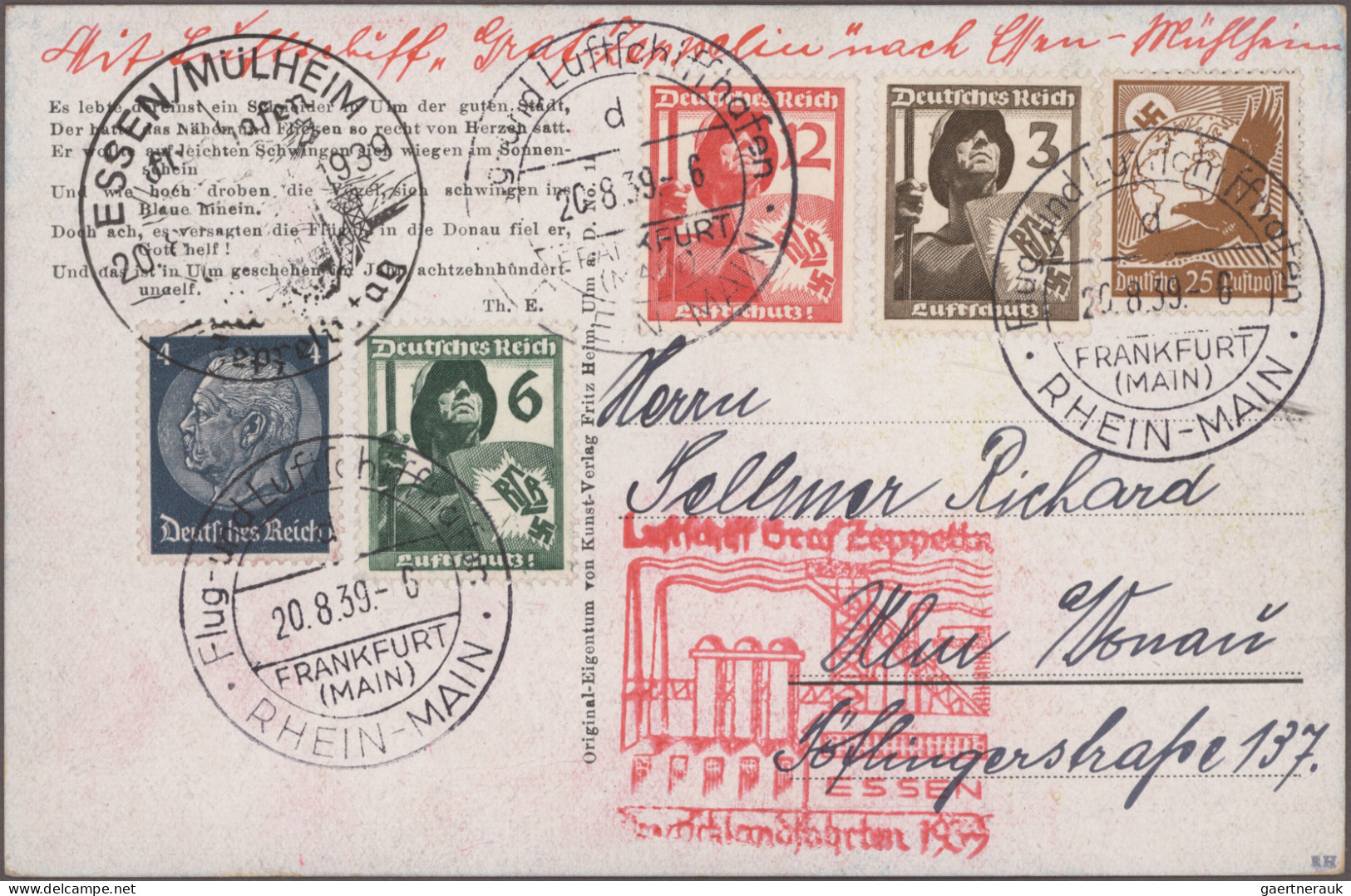 Air Mail - Germany: 1928/1942, Gruppe Von 12 Briefen Und Postkarten Befördert Mi - Airmail & Zeppelin