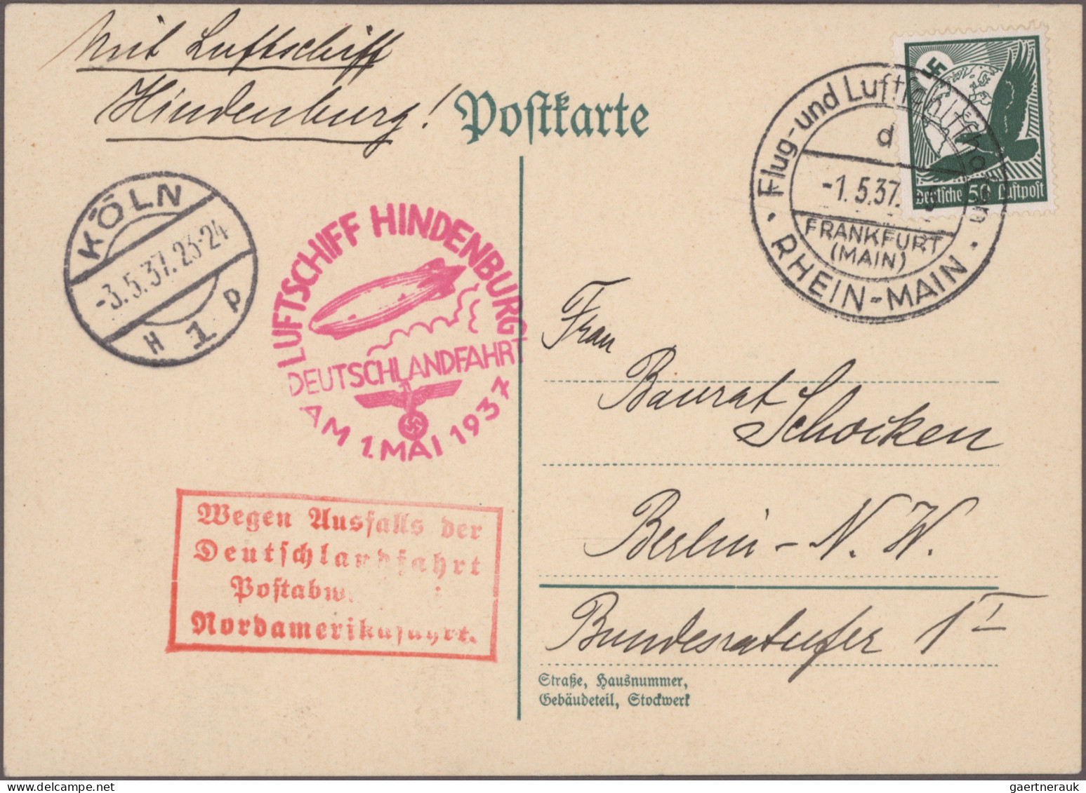 Air Mail - Germany: 1928/1942, Gruppe Von 12 Briefen Und Postkarten Befördert Mi - Posta Aerea & Zeppelin