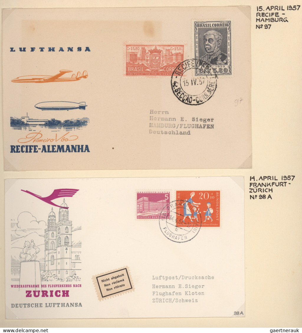 Air Mail - Germany: 1955/2011, LUFTHANSA, Immenser Bestand Eines Fleißigen Luftp - Correo Aéreo & Zeppelin