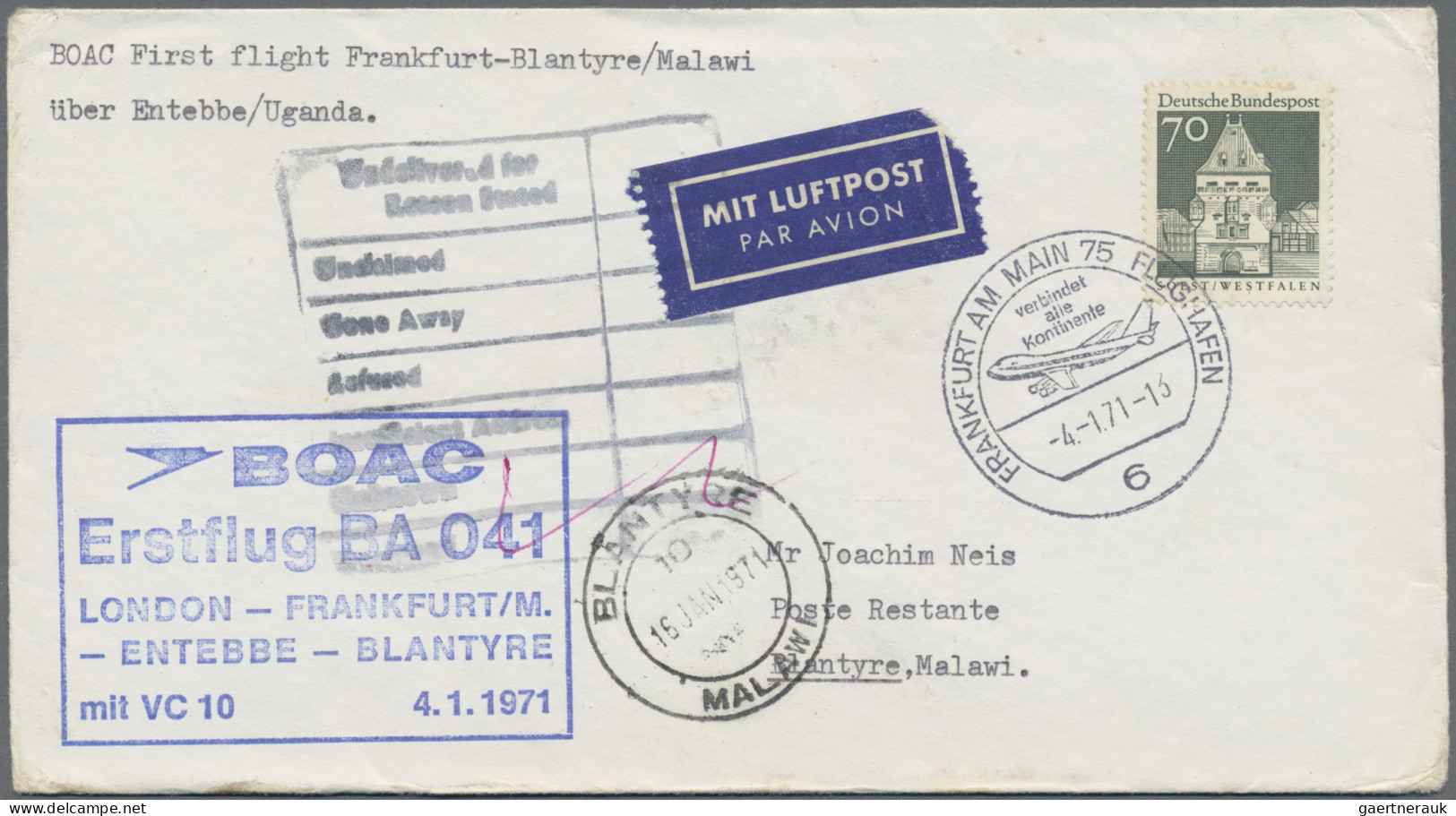 Air Mail - Germany: 1956/1990, Vielseitiger Posten Von Ca. 460 Briefen Und Karte - Airmail & Zeppelin