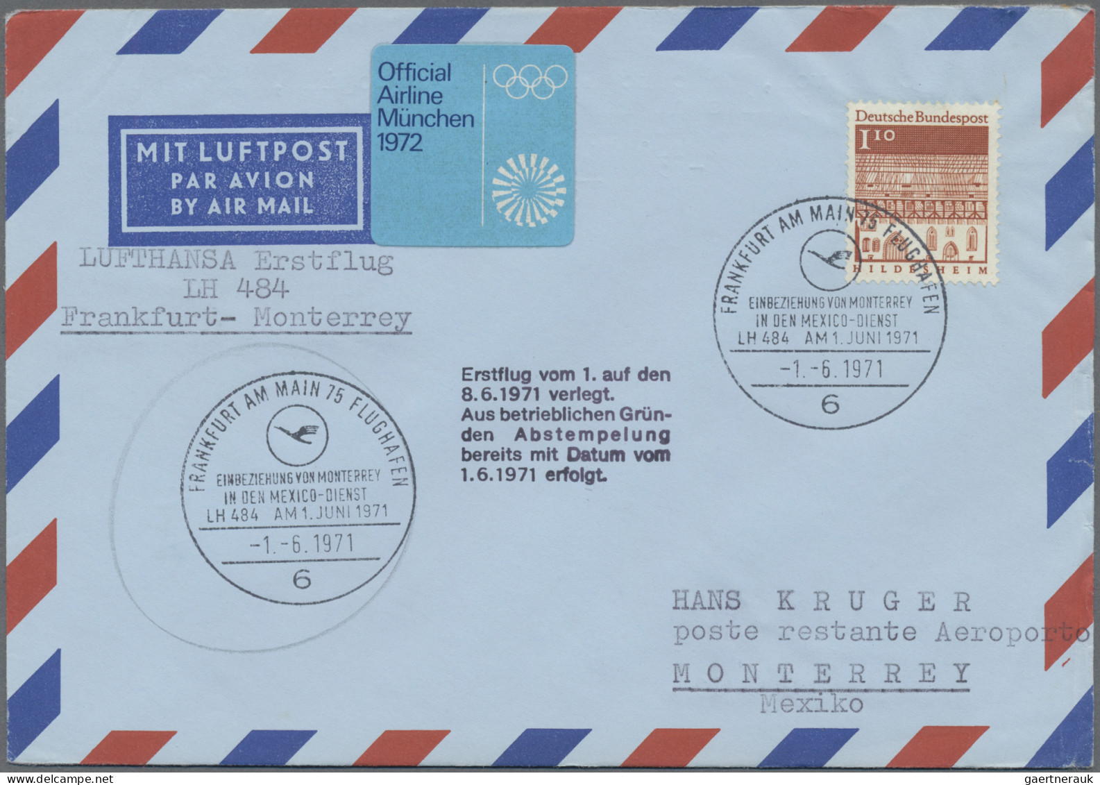 Air Mail - Germany: 1956/1990, vielseitiger Posten von ca. 460 Briefen und Karte