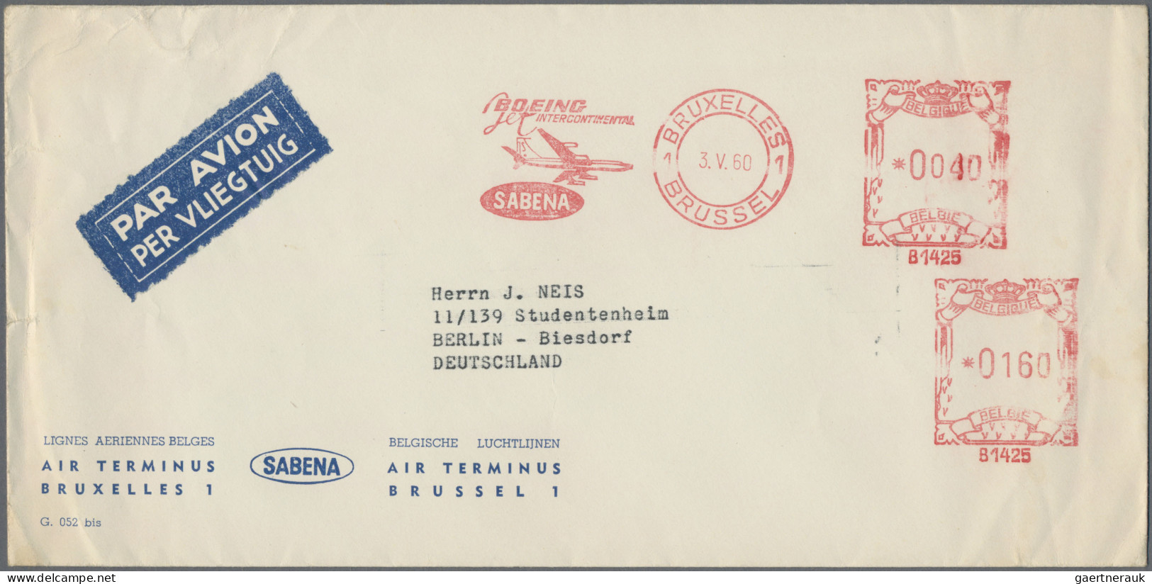 Air Mail - Germany: 1956/1990, vielseitiger Posten von ca. 460 Briefen und Karte