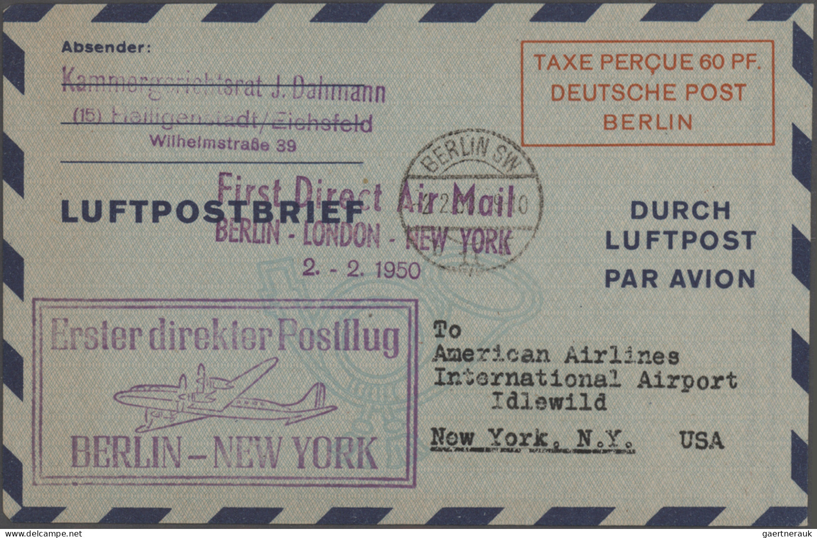 Air Mail - Germany: 1959/1958, Interessanter Sauberer Posten Für Den Luftpost-Sp - Luchtpost & Zeppelin