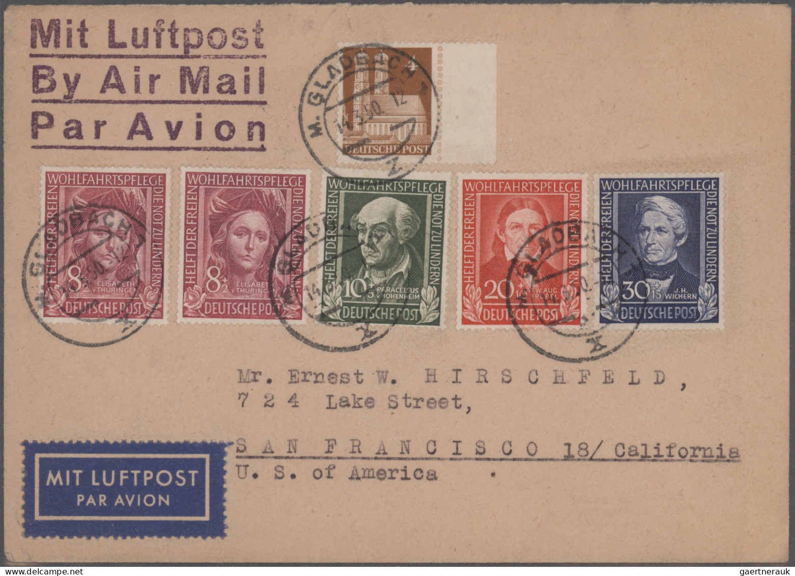 Air Mail - Germany: 1959/1958, Interessanter Sauberer Posten Für Den Luftpost-Sp - Luchtpost & Zeppelin