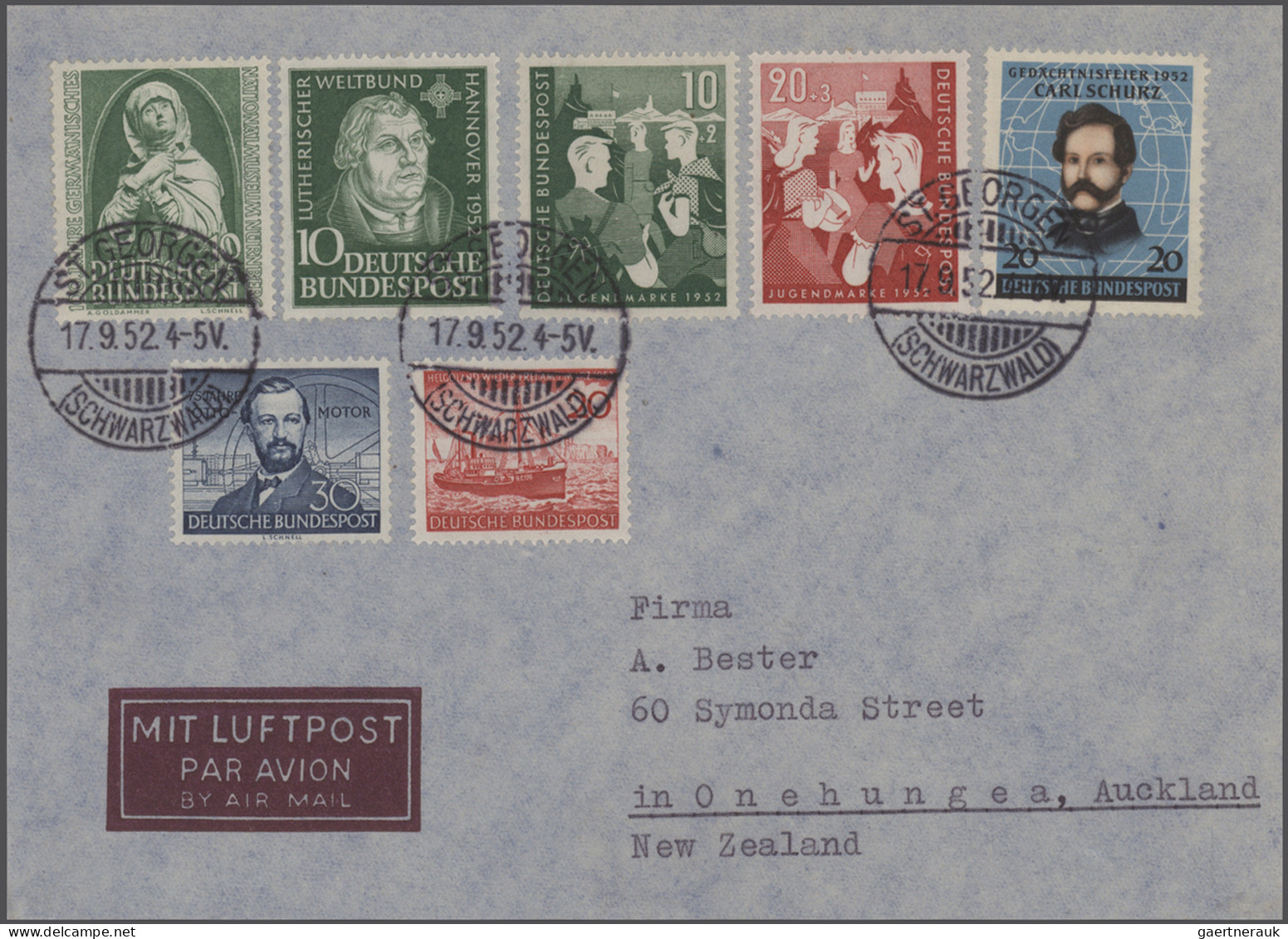 Air Mail - Germany: 1959/1958, Interessanter Sauberer Posten Für Den Luftpost-Sp - Luft- Und Zeppelinpost