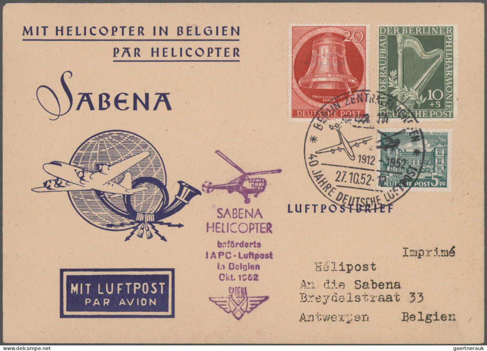 Air Mail - Germany: 1959/1958, interessanter sauberer Posten für den Luftpost-Sp