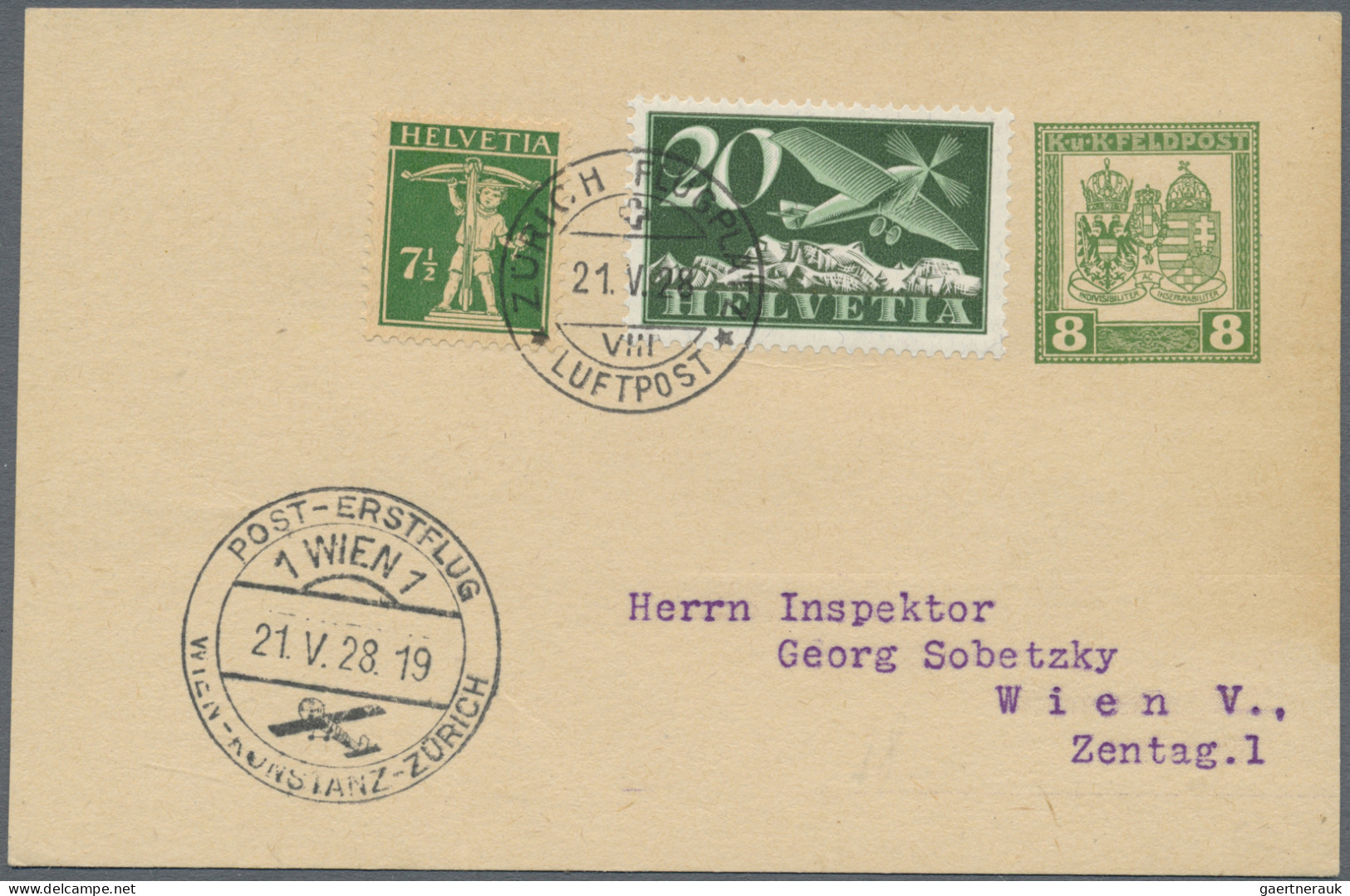 Airmail - Europe: 1924/1990 (ca): 6,700 First Flight Covers Switzerland. ÷ ab 19