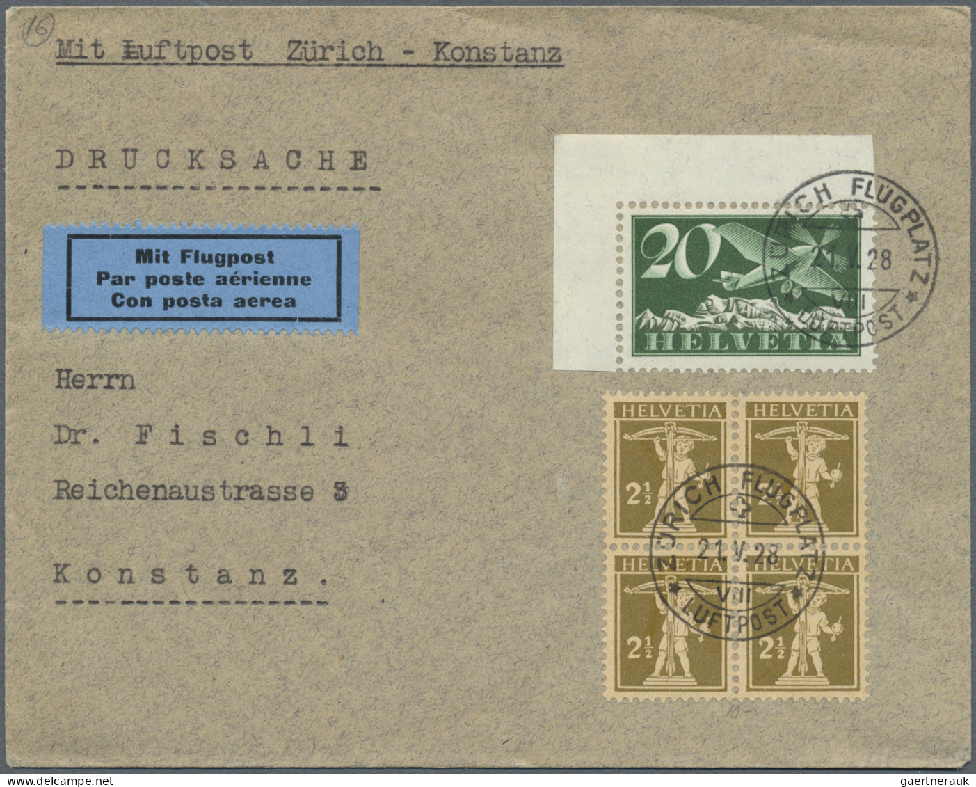 Airmail - Europe: 1924/1990 (ca): 6,700 First Flight Covers Switzerland. ÷ ab 19