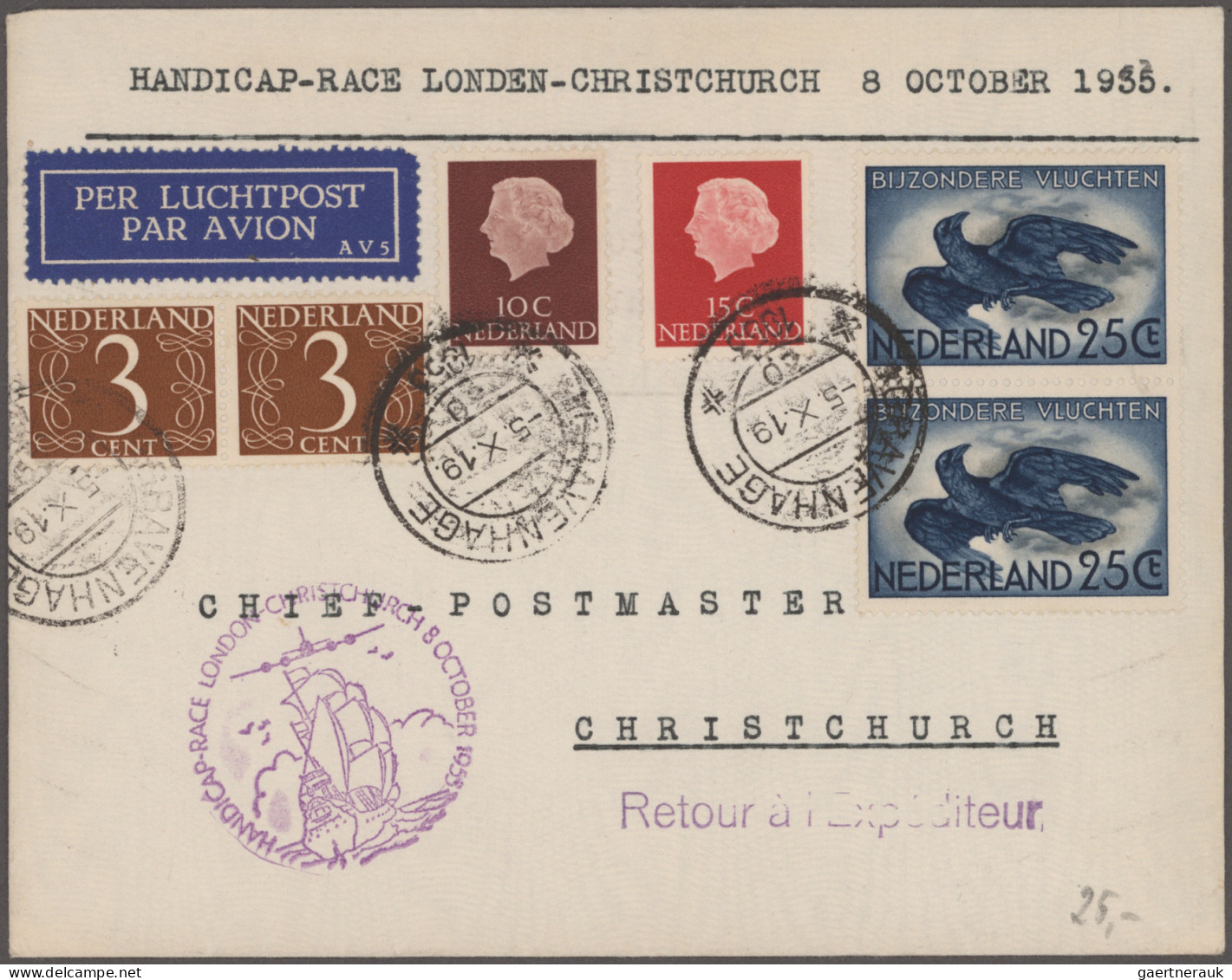Airmail - Europe: 1928/1951, NIEDERLANDE, Lot Mit 14 Luftpostbriefen, Meist Erst - Autres - Europe