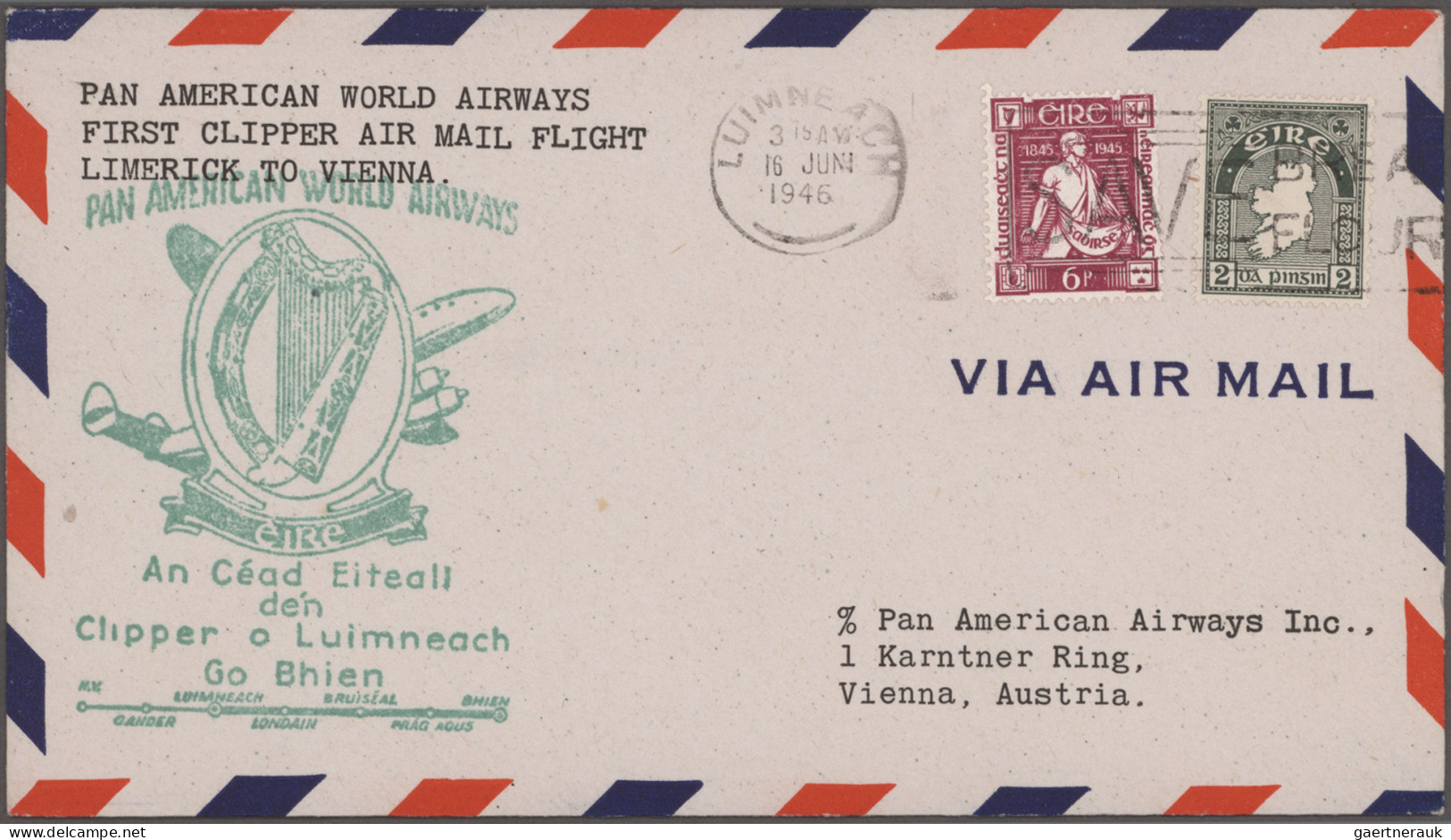 Airmail - Europe: 1946/1968, Sammlung Von 156 Briefen Und Karten Von Eröffnungs- - Europe (Other)