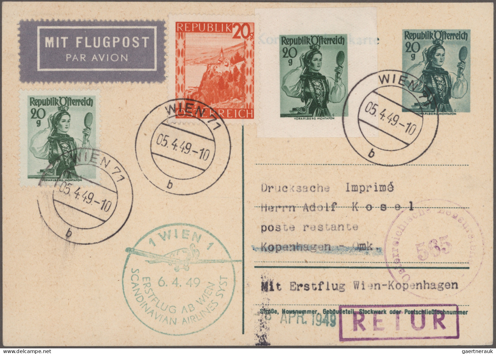 Airmail - Europe: 1946/1968, Sammlung von 156 Briefen und Karten von Eröffnungs-