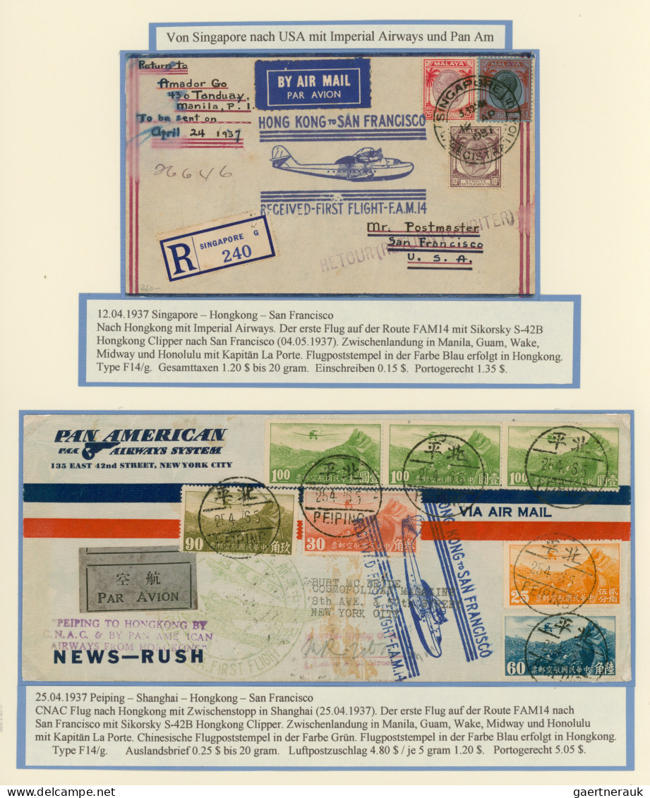 Airmail - Overseas: 1935/1941 "PAN AMERICAN AIRWAYS TRANSPACIFIC CLIPPER AIR-MAI