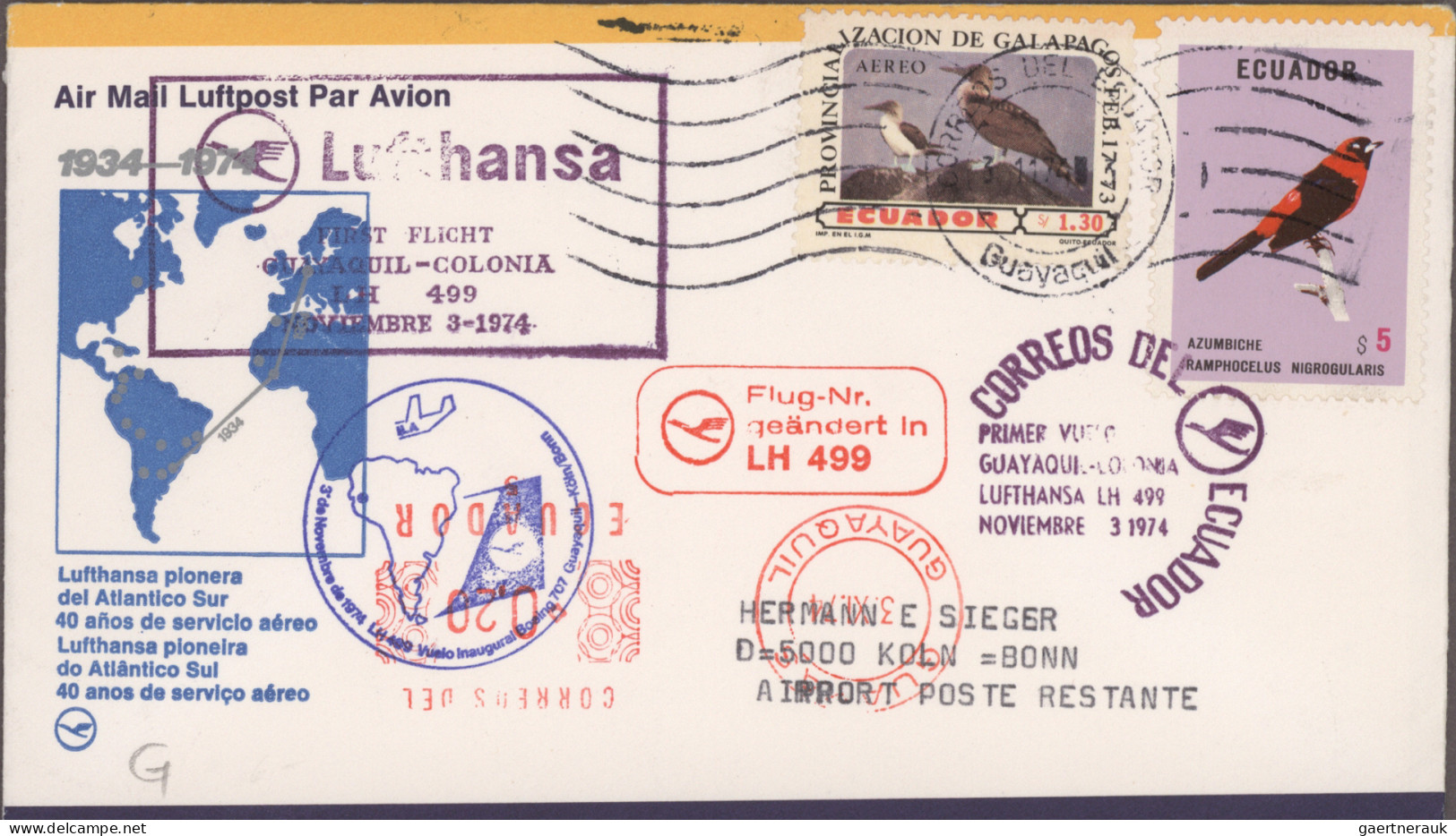 Air Mail: 1935/1986, Balance Of Apprx. 155 Airmail Covers/cards Worldwide With C - Other & Unclassified
