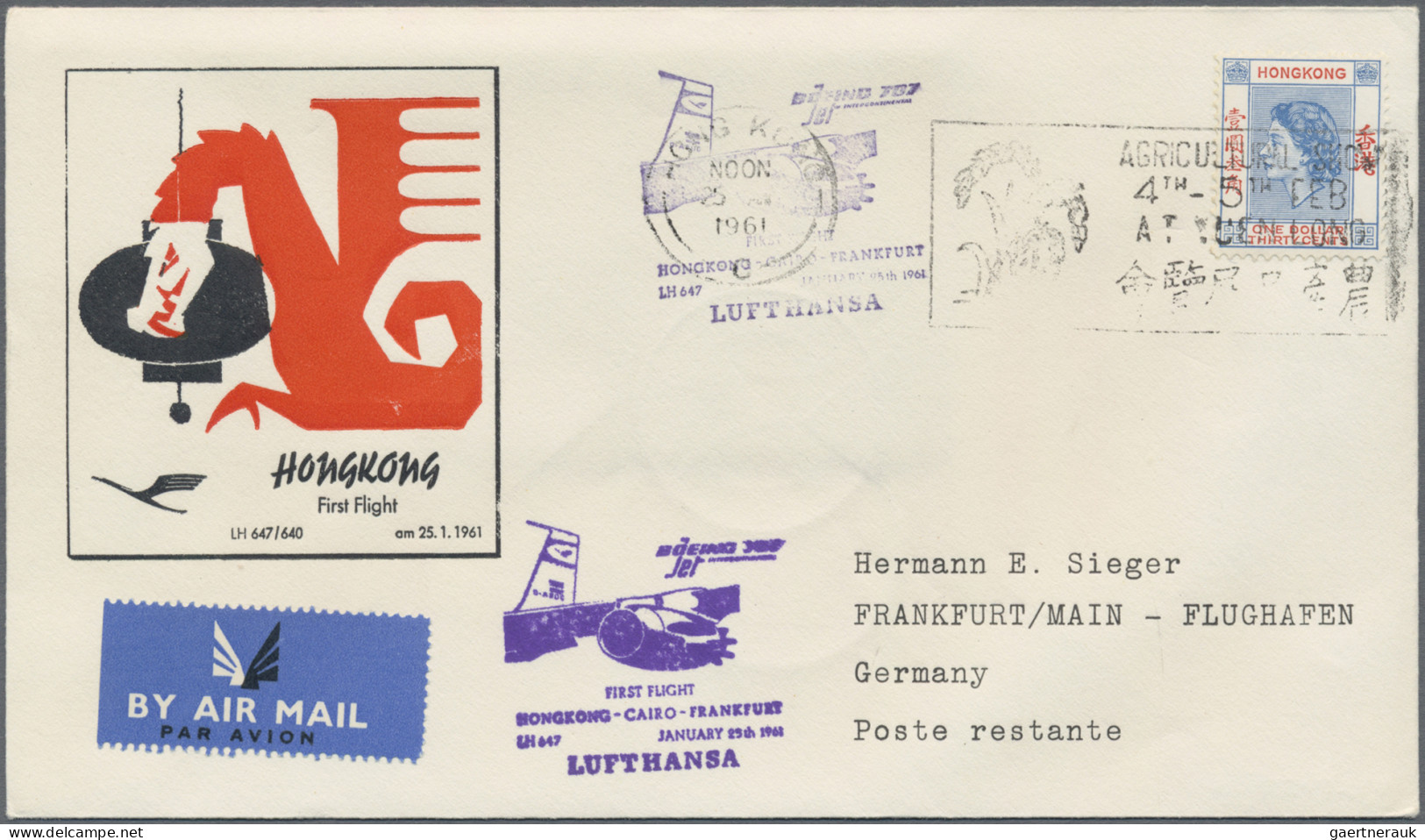 Air Mail: 1950/1960's (c.) - LUFTHANSA First Flights: More Than 270 Covers, Post - Altri & Non Classificati