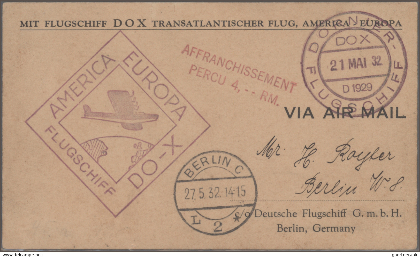 DO-X - air mail: 1931/1933, Posten mit 35 interessanten DO-X-Belegen, Schwerpunk