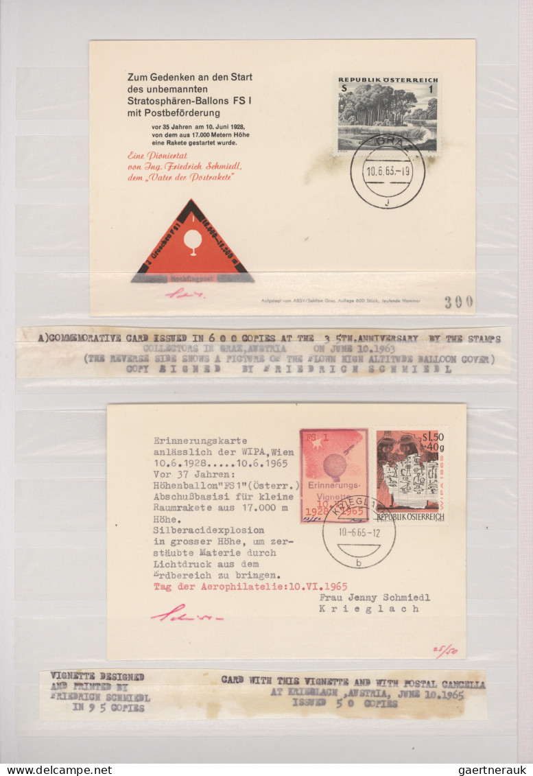 Rocket Mail: 1951/1979, ROCKET FLIGHTS/SCHMIEDL, Collection Of 37 Covers/cards, - Other & Unclassified