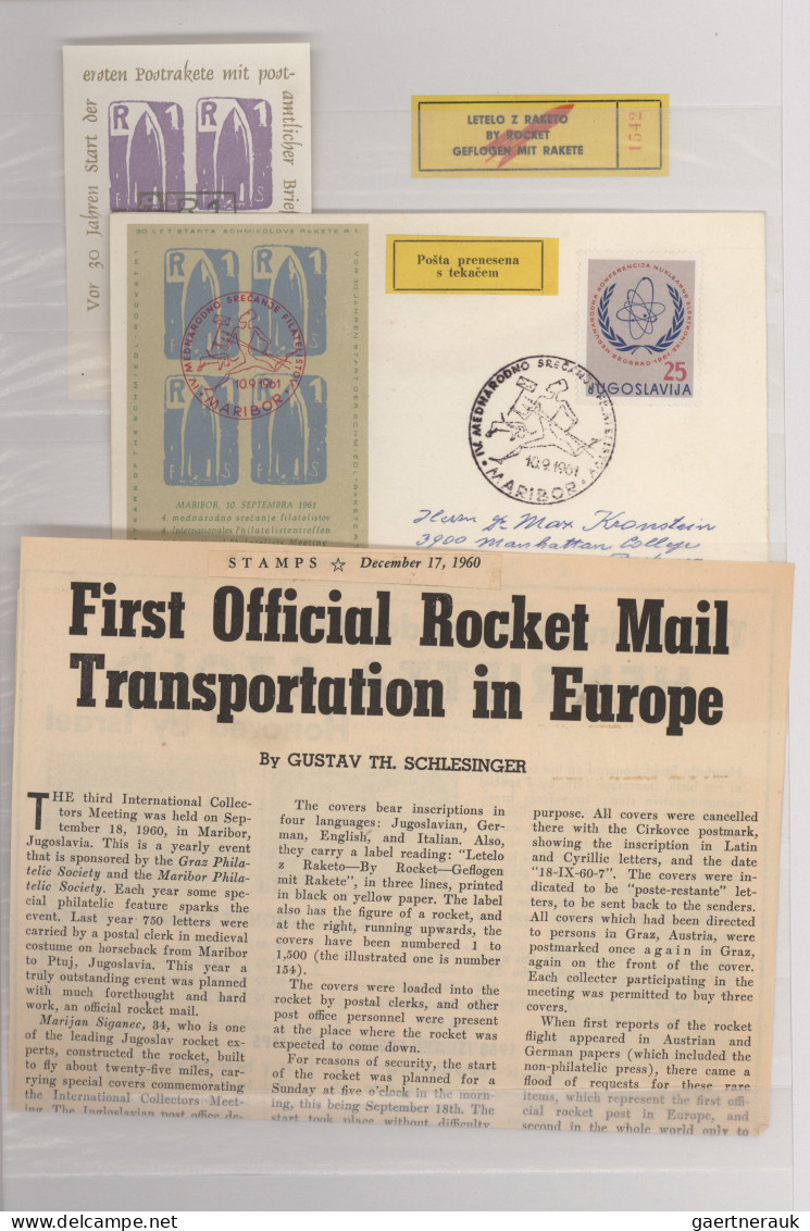 Rocket Mail: 1951/1979, ROCKET FLIGHTS/SCHMIEDL, Collection Of 37 Covers/cards, - Other & Unclassified